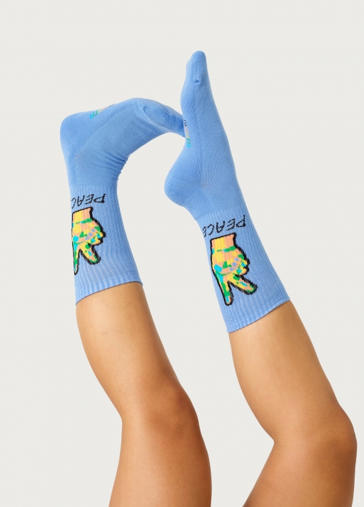 Peace Socks - Blue
