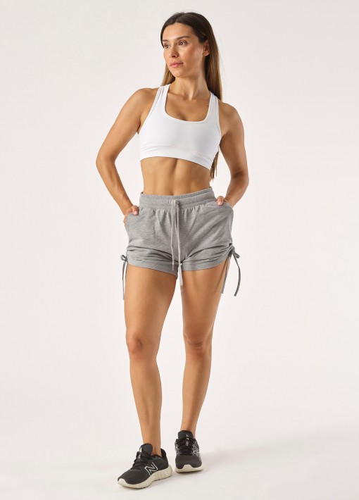 Shorts with side drawstring
